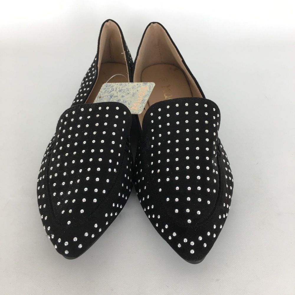 Mudd Black Silver Studded Pointy Toe Flats Women’s Size 8 NEW Dress Shoes Witchy - Picture 3 of 10